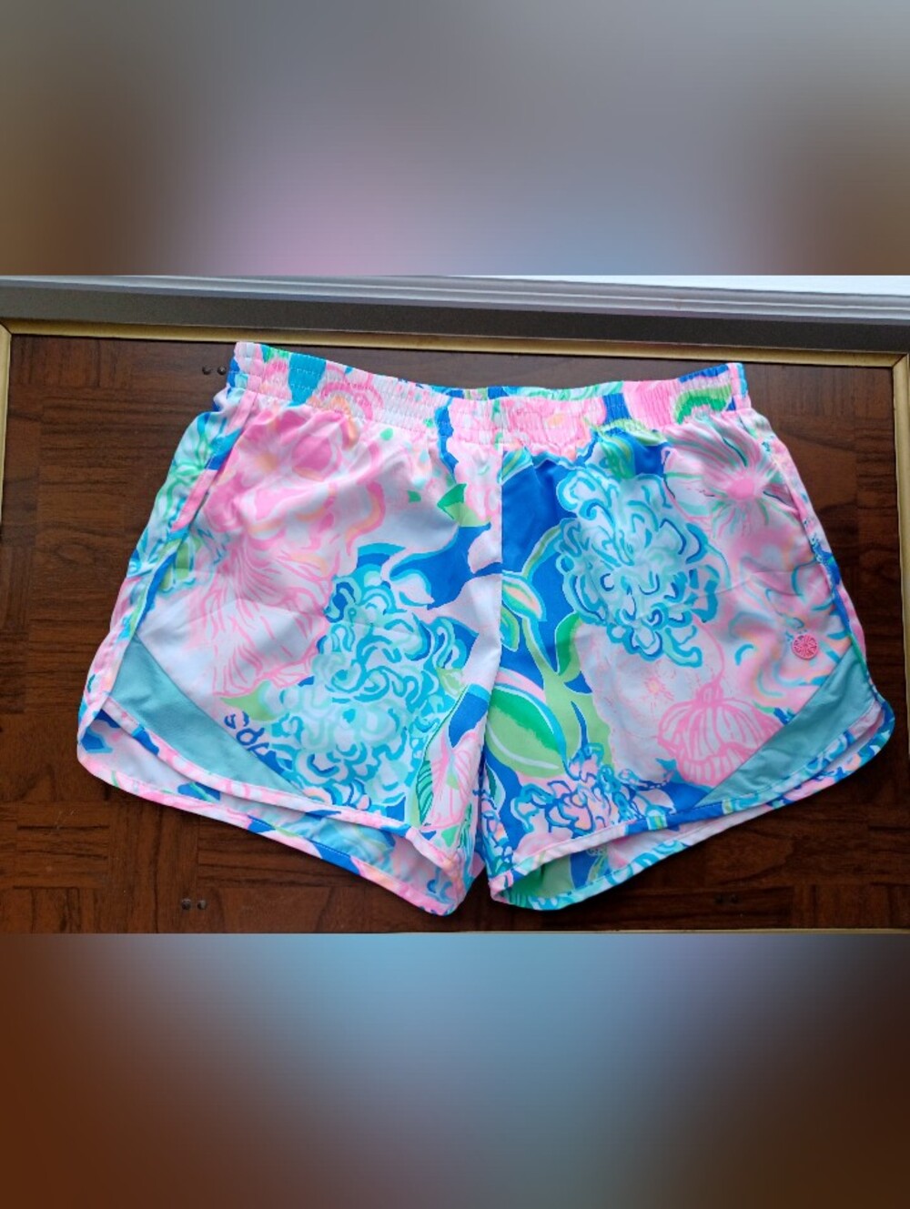 Lilly Pulitzer Ocean Trail Athletic Shorts - Peony For Your Thoughts, Size XS - Picture 6 of 13